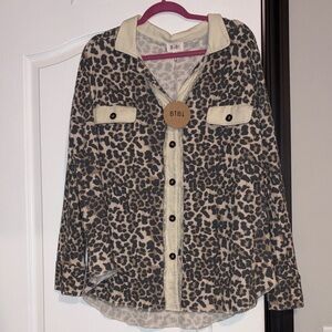BiBi Animal Print Button-Up Blouse